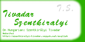 tivadar szentkiralyi business card