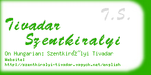 tivadar szentkiralyi business card